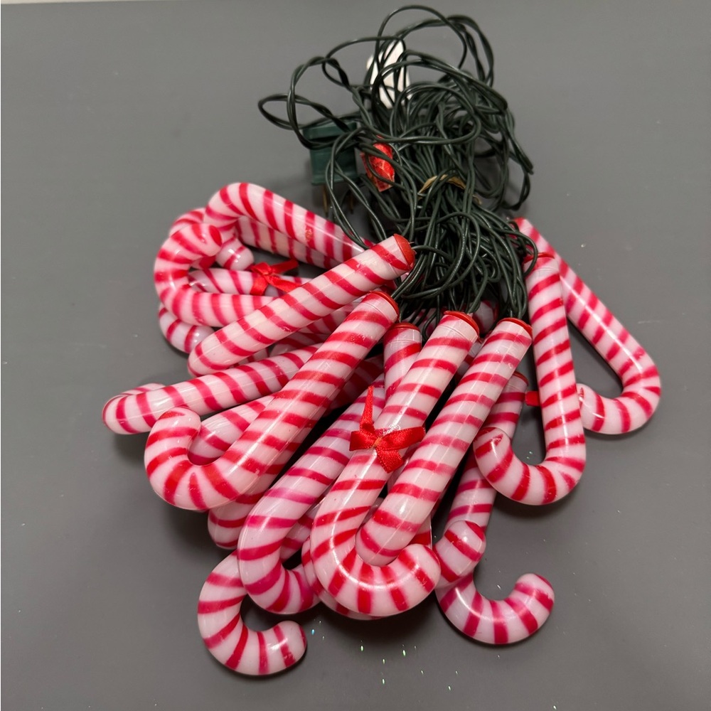 Blow Mold Candy Cane String Lights
